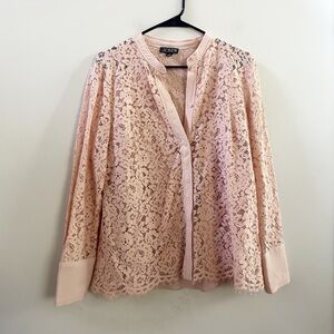 J.crew pink lace blouse‎ 8